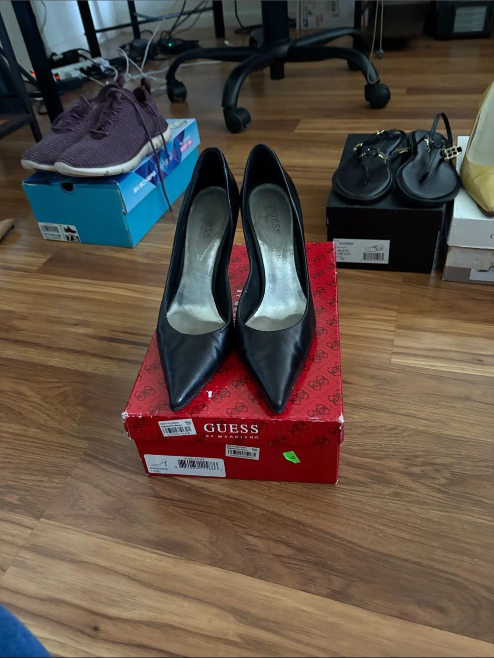 Black Patent Pointed-Toe Heels